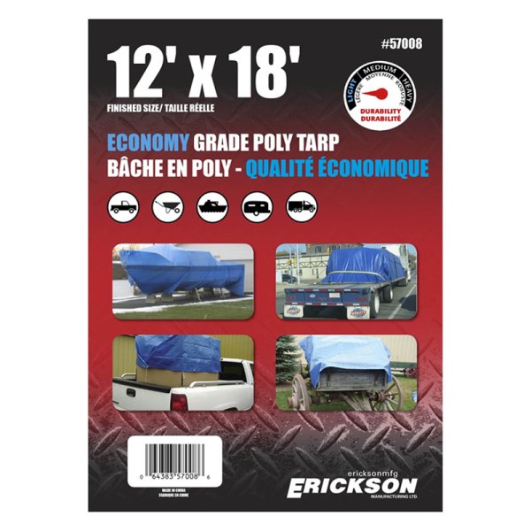 Erickson® - All-Purpose Economy Grade 12' x 18' Blue Tarp Tent