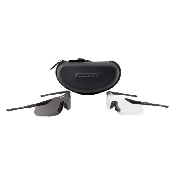 ESS® - ICE NARO™ 2X Black Frame Clear/Black Semi-Rimless Glasses Kit
