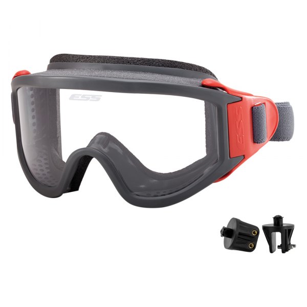 ESS® - Striketeam™ Gray/Red Frame Clear Lens Shield Goggles Kit