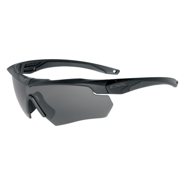 ESS® - Crossbow™ Anti-Fog Black Frame Smoke Gray Semi-Rimless Glasses Kit