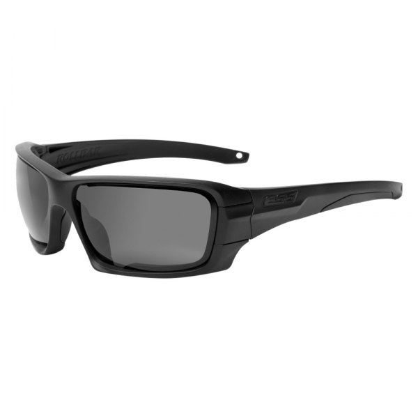 ESS® - Rollbar™ Black Frame Clear/Smoke Gray Polycarbonate Oval Glasses Kit with Subdued Logo