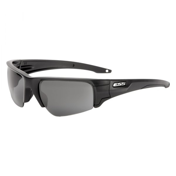 ESS® - Crowbar™ Black Frame Clear/Smoke Gray Polycarbonate Semi-Rimless Glasses Kit with Silver Logo