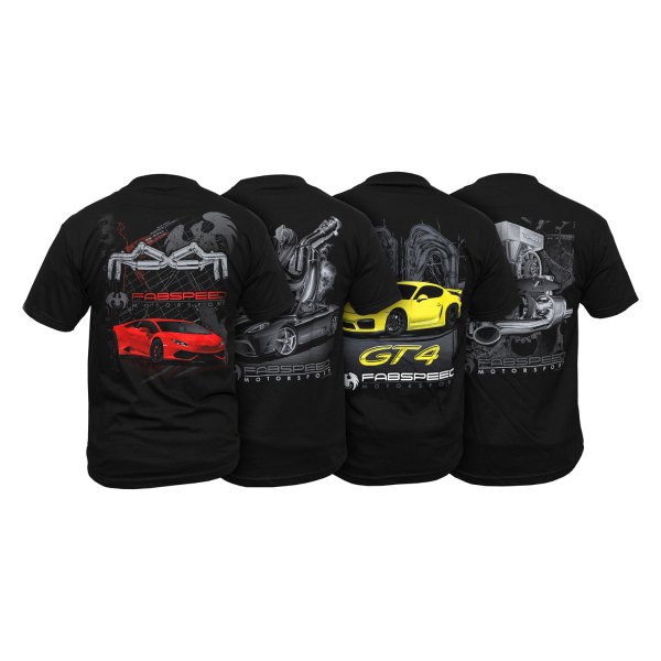 Fabspeed® - Men's Enthusiast Large Black T-Shirt Pack, 4 Pieces