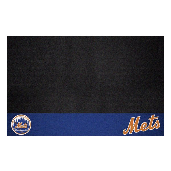 FanMats® - Grill Mat with "Circular Baseball with Script Mets" Logo & "Mets" Wordmark