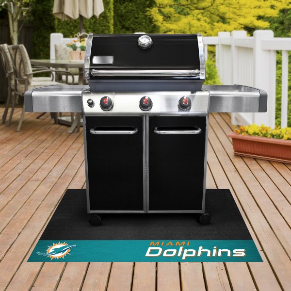 FanMats® - Grill Mat with "Dolphin" Logo & "Miami Dolphins" Wordmark