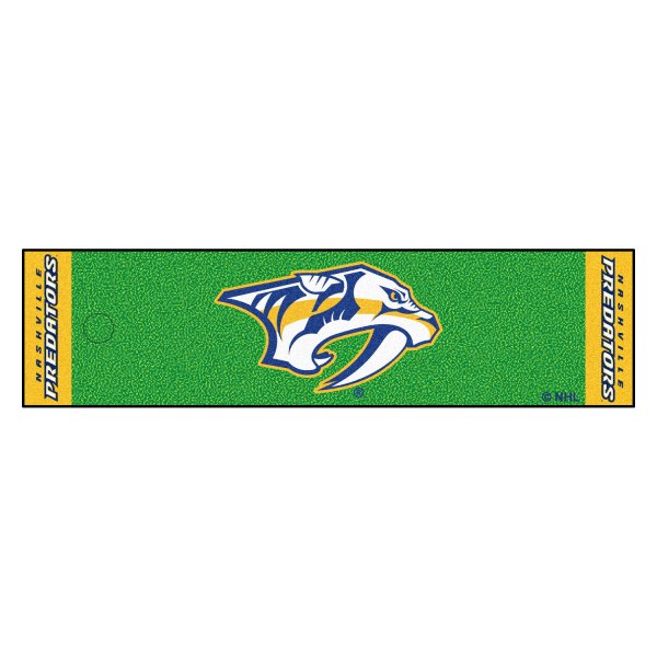 FanMats® - NHL Yellow Background Logo Golf Putting Green Mat