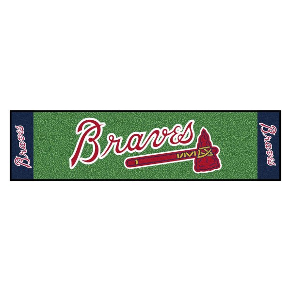 FanMats® - MLB Atlanta Braves "Braves Script with Tomahawk" Logo Golf Putting Green Mat