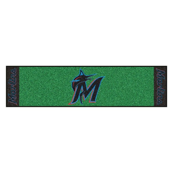 FanMats® - MLB Miami Marlins Logo Golf Putting Green Mat