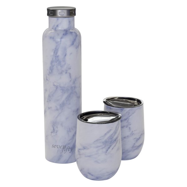 Fifty/Fifty® - 25.4 fl. oz. Marble Stainless Steel Tumbler Set with Tumbler Set