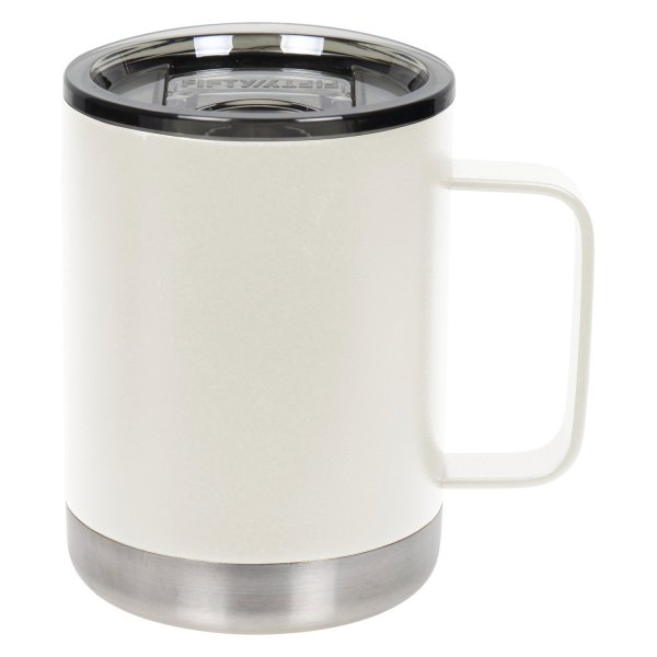 Fifty/Fifty® - 12 fl. oz. White Stainless Steel Camp Mug with Slide Lid