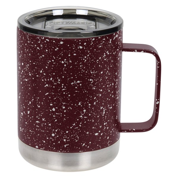 Fifty/Fifty® - 12 fl. oz. Brick Red/Speckles Stainless Steel Camp Mug with Slide Lid