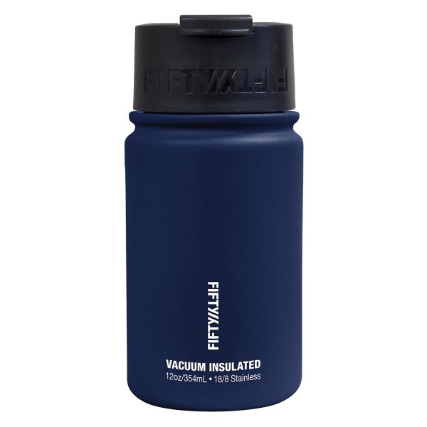 Fifty/Fifty® - 12 fl. oz. Navy Blue Stainless Steel Vacuum Insulated Bottle with Flip Lid