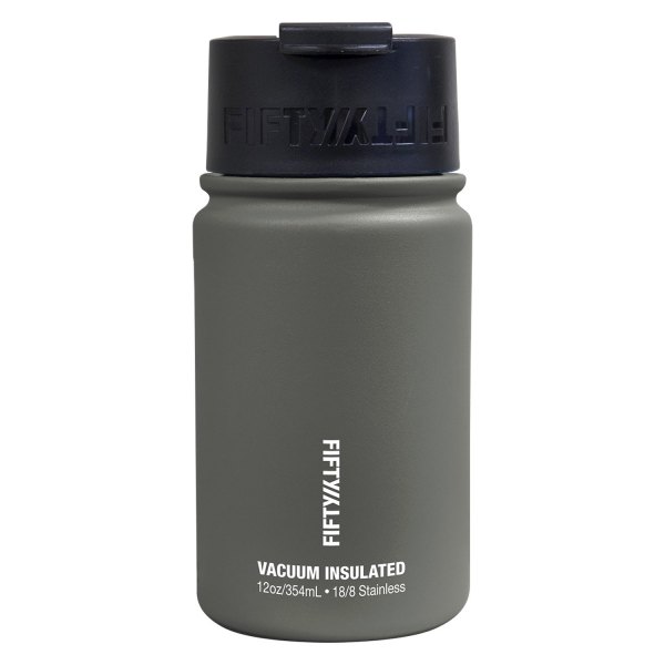 Fifty/Fifty® - 12 fl. oz. Slate Gray Stainless Steel Vacuum Insulated Bottle with Flip Lid