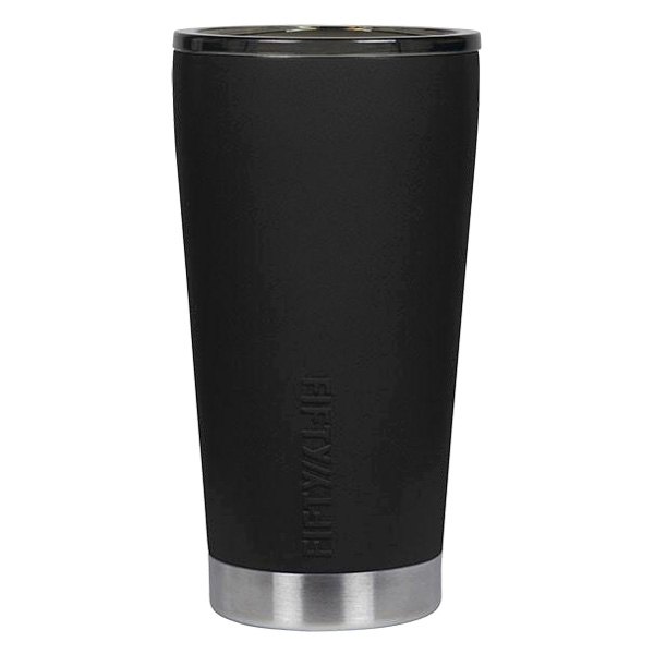 Fifty/Fifty® - 16 fl. oz. Matte Black Stainless Steel Tumbler with Slide Lid