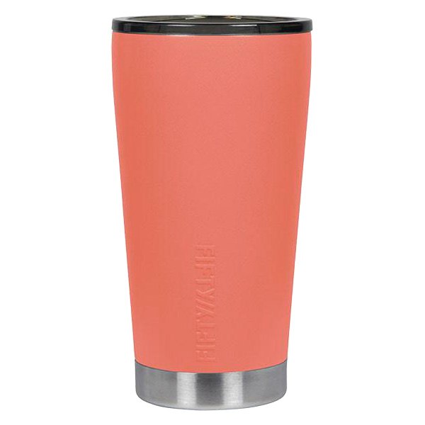 Fifty/Fifty® - 16 fl. oz. Coral Stainless Steel Tumbler with Slide Lid