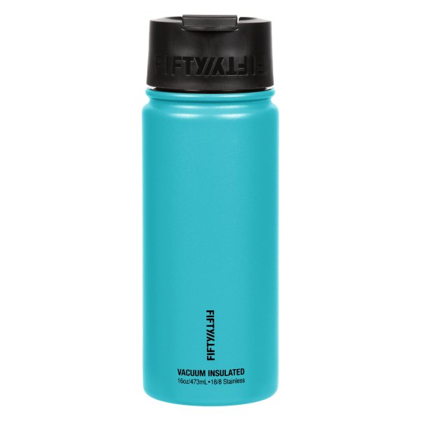 Fifty/Fifty® - 16 fl. oz. Aqua Stainless Steel Vacuum Insulated Bottle with Flip Lid