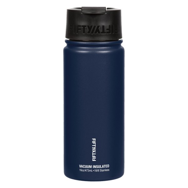 Fifty/Fifty® - 16 fl. oz. Navy Blue Stainless Steel Vacuum Insulated Bottle with Flip Lid