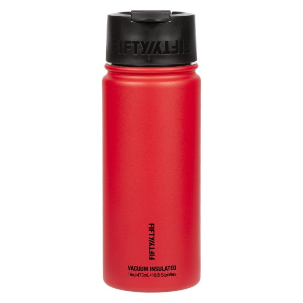 Fifty/Fifty® - 16 fl. oz. Cherry Red Stainless Steel Vacuum Insulated Bottle with Flip Lid