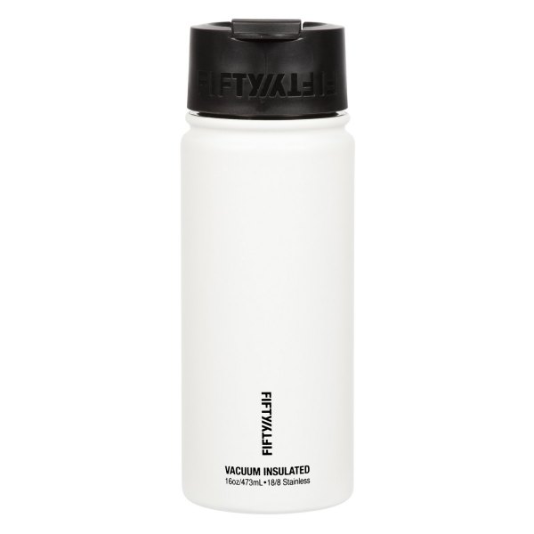 Fifty/Fifty® - 16 fl. oz. Winter White Stainless Steel Vacuum Insulated Bottle with Flip Lid