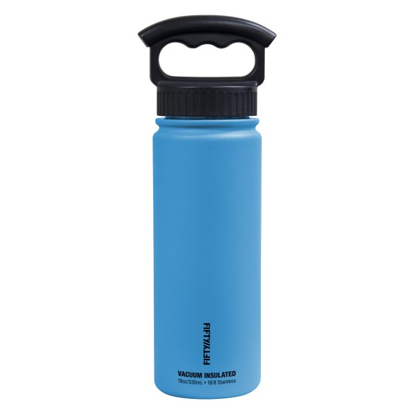 Fifty/Fifty® - 18 fl. oz. Crater Blue Stainless Steel Vacuum Insulated Bottle with 3-Finger Lid
