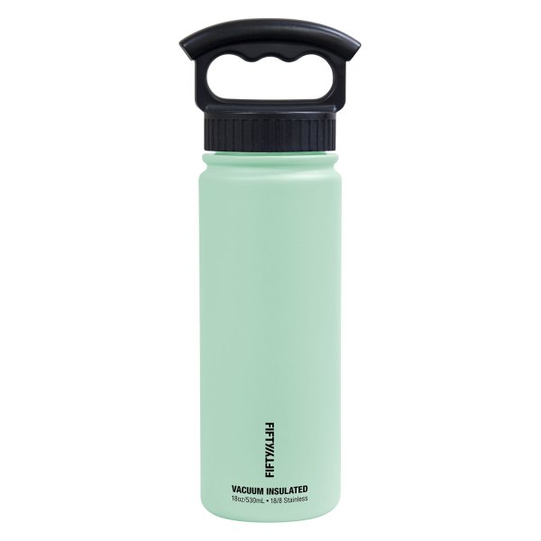 Fifty/Fifty® - 18 fl. oz. Cool Mint Stainless Steel Vacuum Insulated Bottle with 3-Finger Lid
