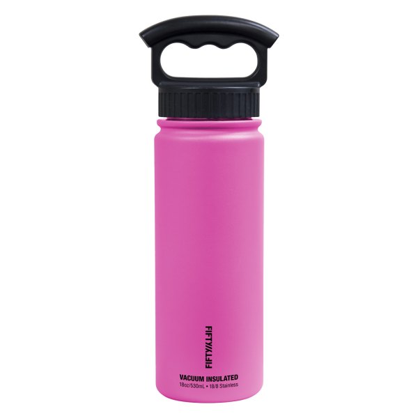 Fifty/Fifty® - 18 fl. oz. Lipstick Pink Stainless Steel Vacuum Insulated Bottle with 3-Finger Lid