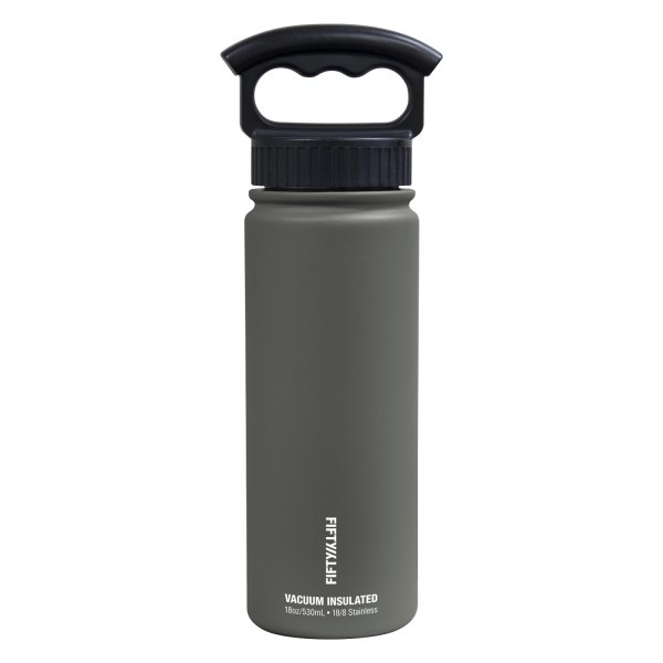 Fifty/Fifty® - 18 fl. oz. Slate Gray Stainless Steel Vacuum Insulated Bottle with 3-Finger Lid