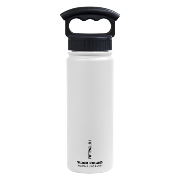 Fifty/Fifty® - 18 fl. oz. Winter White Stainless Steel Vacuum Insulated Bottle with 3-Finger Lid