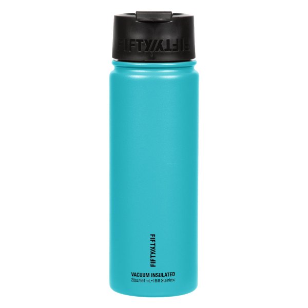 Fifty/Fifty® - 20 fl. oz. Aqua Stainless Steel Vacuum Insulated Bottle with Flip Lid
