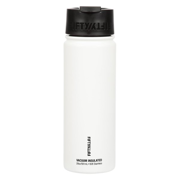 Fifty/Fifty® - 20 fl. oz. Winter White Stainless Steel Vacuum Insulated Bottle with Flip Lid