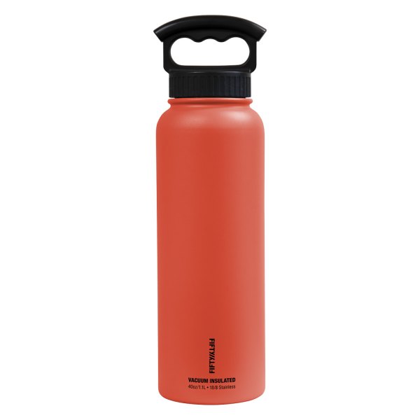 Fifty/Fifty® - 40 fl. oz. Coral Stainless Steel Vacuum Insulated Bottle with 3-Finger Lid