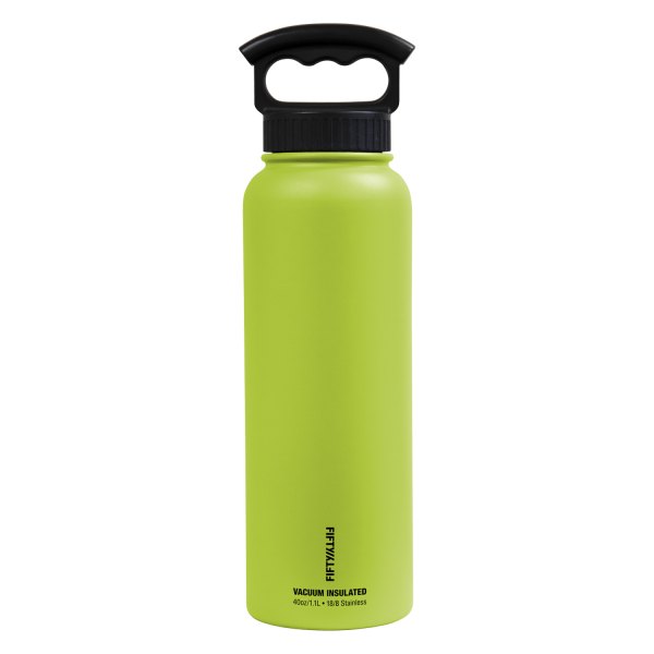 Fifty/Fifty® - 40 fl. oz. Lime Green Stainless Steel Vacuum Insulated Bottle with 3-Finger Lid