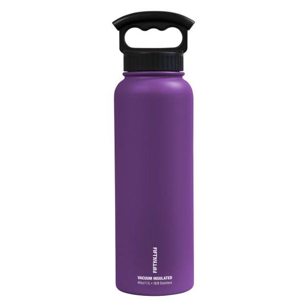 Fifty/Fifty® - 40 fl. oz. Royal Purple Stainless Steel Vacuum Insulated Bottle with 3-Finger Lid