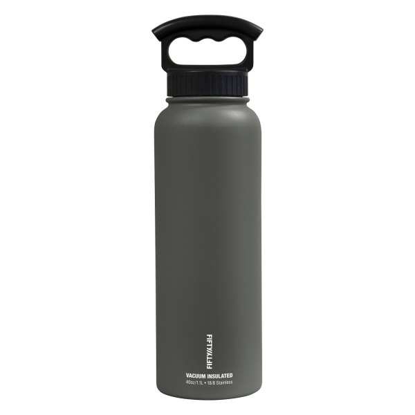 Fifty/Fifty® - 40 fl. oz. Slate Gray Stainless Steel Vacuum Insulated Bottle with 3-Finger Lid