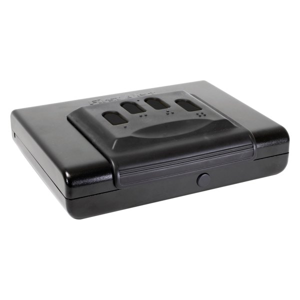 First Alert® - Portable 10" x 12" x 3" Black Steel Keypad/Key Lock Pistol Safe