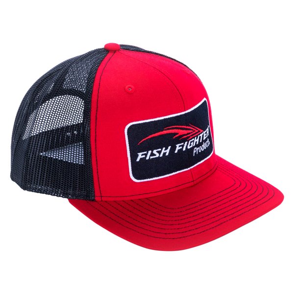 Fish Fighter® - Red with Patch-Black Mesh Snapback Hat