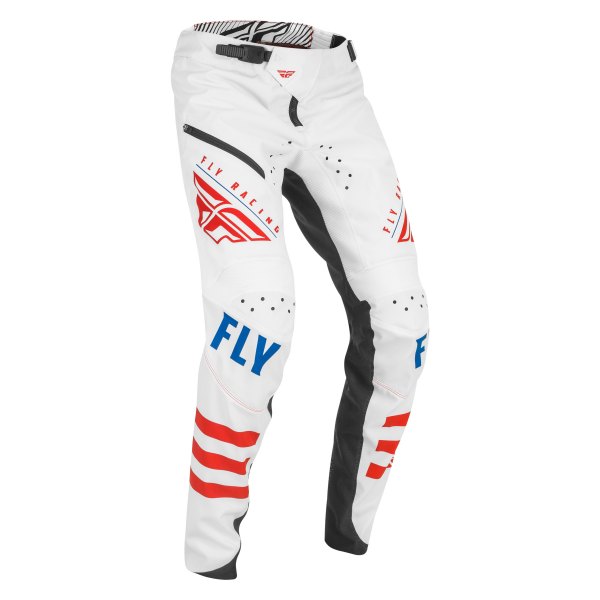 Fly Racing® - Men's Kinetic™ 38 Size White/Red/Blue Cycling Pants