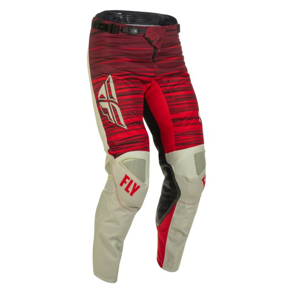 Fly Racing® - Men's Kinetic Wave™ 28 Size Light Gray/Red Cycling Pants