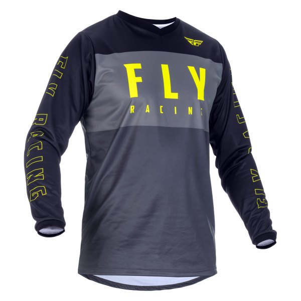 Fly Racing® - Men's F-16 Small Gray/Black/Hi-Vis Long Sleeve Jersey