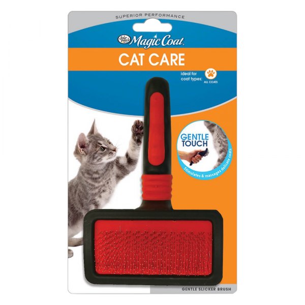 Four Paws® - Magic Coat™ Gentle Black/Red Cat Slicker Brush