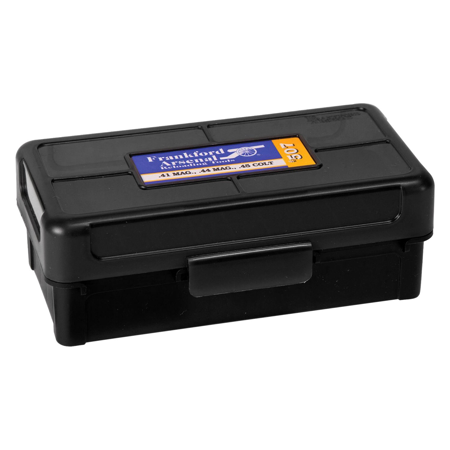 Frankford Arsenal® 1083789 - Hinge-Top .44 Sp/.44 Mag 50 Rounds Black  Plastic Ammo Box 
