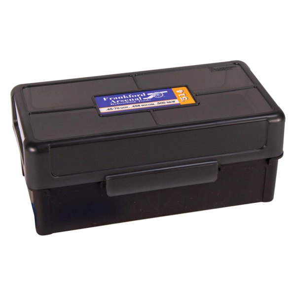 Frankford Arsenal® - Hinge-Top .460/.500 S&W Mag 50 Rounds Black Plastic Ammo Box