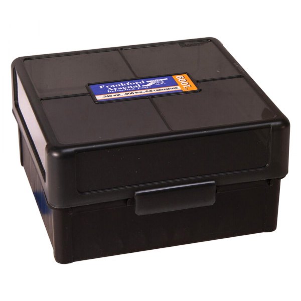 Frankford Arsenal® - Hinge-Top .222 Rem - .445 100 Rounds Black Plastic Ammo Box