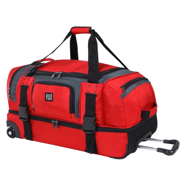 Ful® - Rig™ 30" x 15" x 14" Red/Gray Rolling Travel Bag