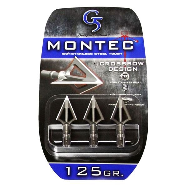 G5 Outdoors® - Montec™ 3-Blade Cut-On-Contact 125 gr Crossbow Screw-In Fixed Broadheads