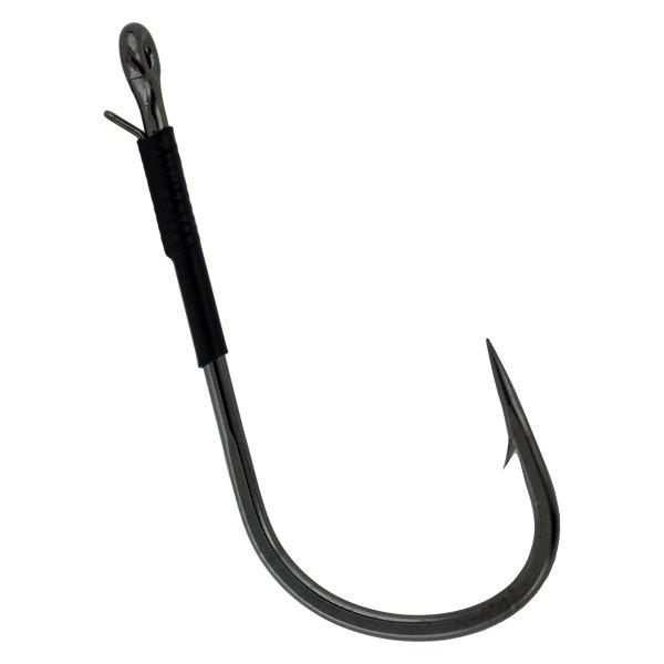 Gamakatsu® - Super Heavy Cover Worm 3/0 Size Black Hooks with Wire Keeper, 4 Pieces