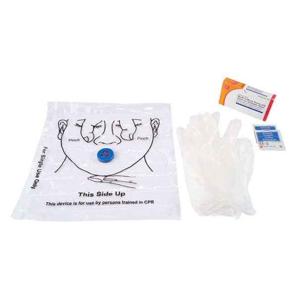 Genuine First Aid® - CPR™ Face Shield with Vinyl Gloves & Antiseptic Wipes