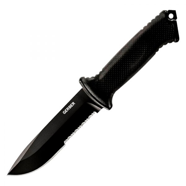 Gerber® - Prodigy 4.75" Black Drop Point Serrated Fixed Knife with Sheath