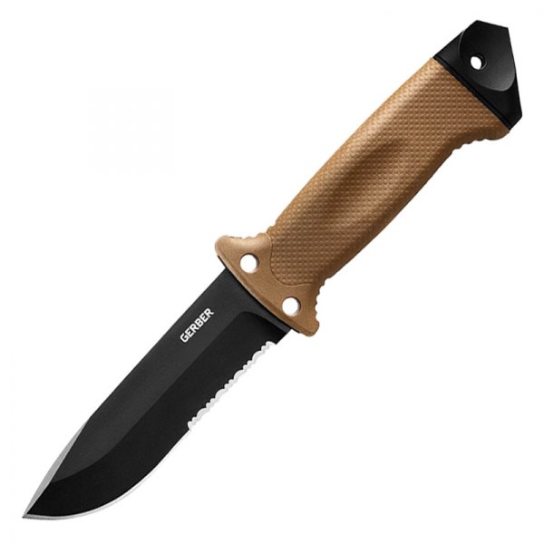 Gerber® - LMF II 4.84" Silver Drop Point Serrated Fixed Knife with Sheath