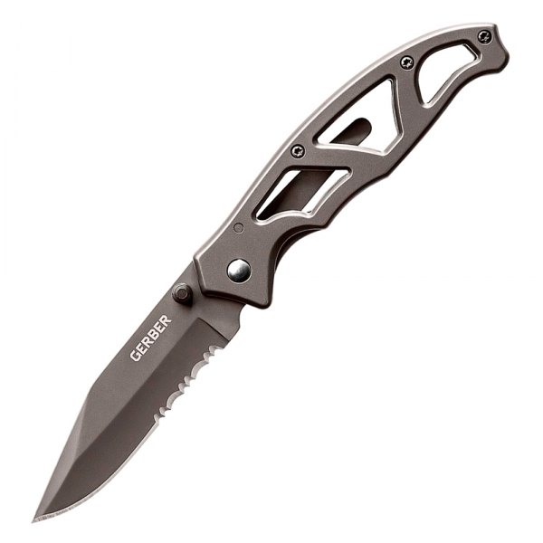 Gerber® - Paraframe I 3.01" Black Clip Point Serrated Folding Knife